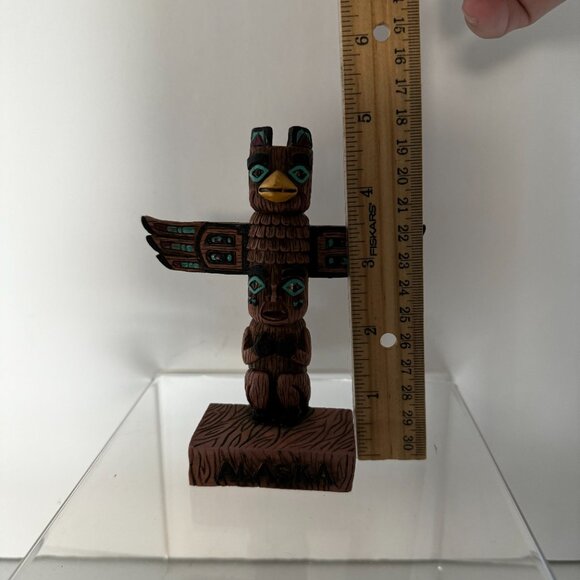 Alaska Totem Pole Resin Sculpture Hand Painted Home Decor Souvenir - Picture 9 of 11
